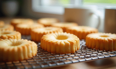 Biscuits ladyfingers cuits sur un grille en lumière naturelle