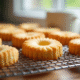 Biscuits ladyfingers cuits sur un grille en lumière naturelle