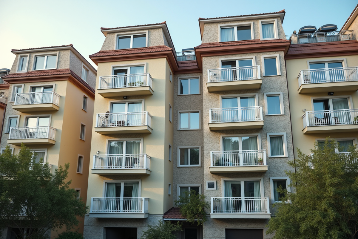 Façade d un immeuble résidentiel en plein jour