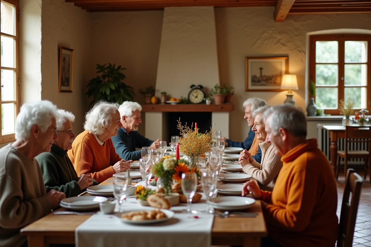 Famille française réunie autour d'une table festive lors d'un jour férié en France