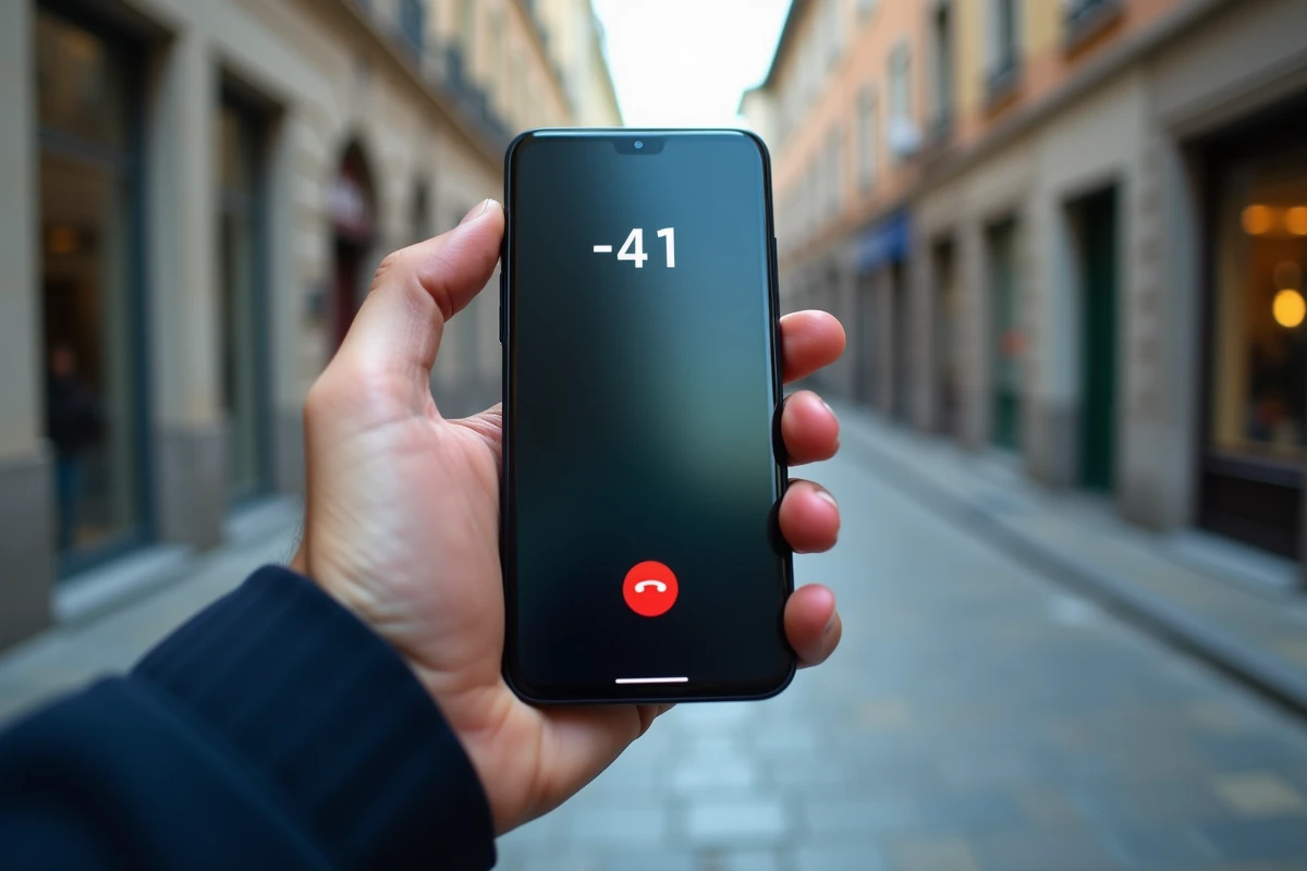 Gros plan d'un smartphone affichant un appel entrant avec le code pays +41 de la Suisse