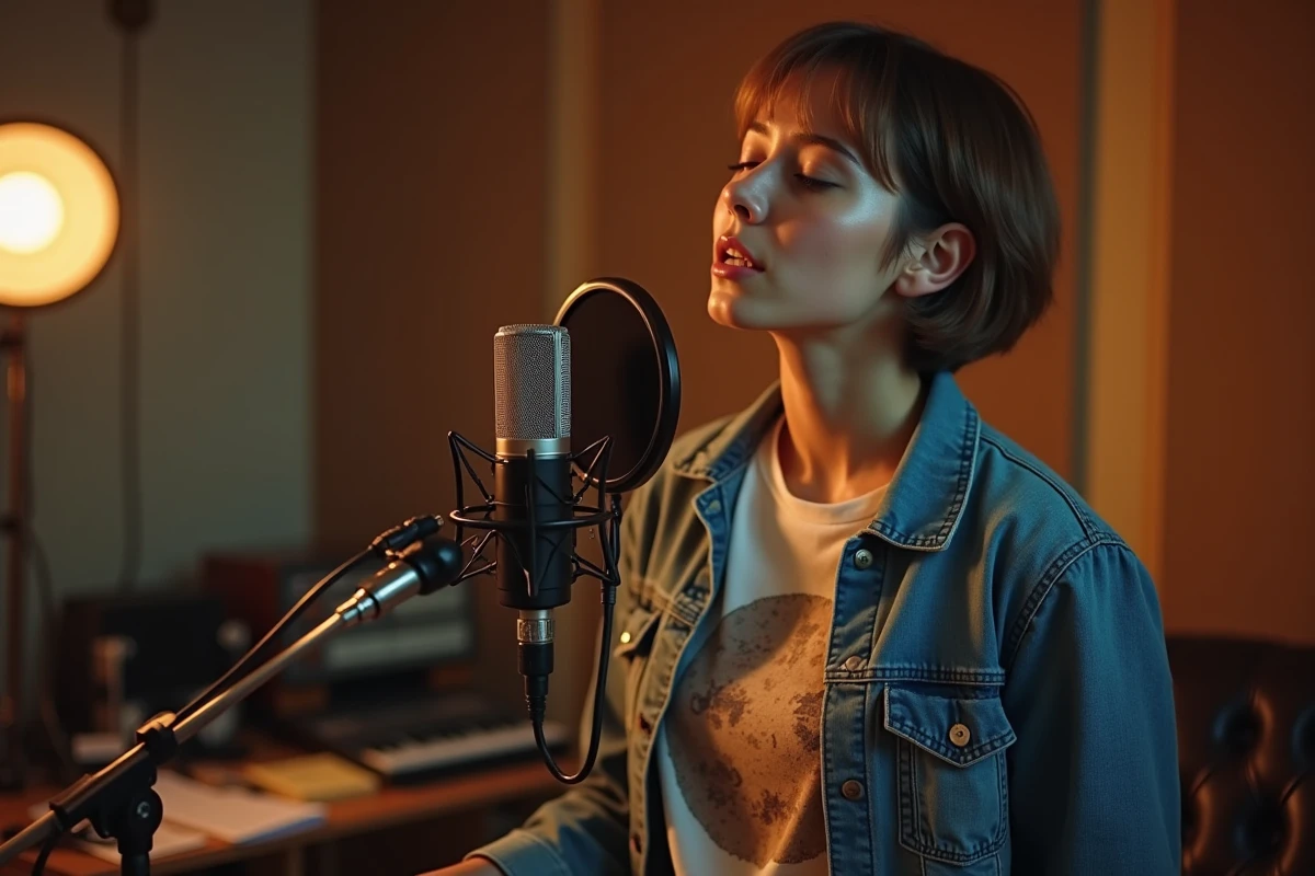 Jeune femme en studio d