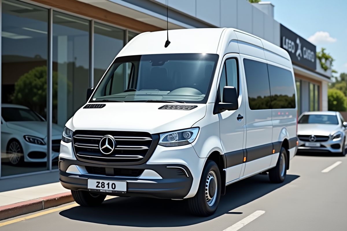 Minibus d occasion moderne devant un concessionnaire