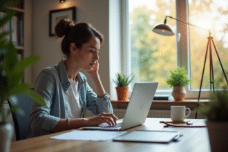 Professionnel travaillant à domicile dans un bureau moderne